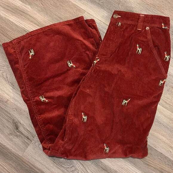 We The Free Denim - We The Free Clifton Cord Embroidered Wide-Leg Jeans Deer Darlin' Size 29
